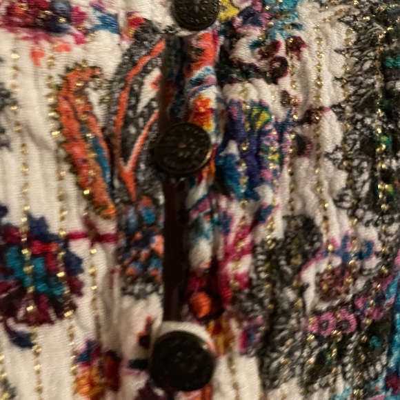 American Eagle Outfitters Y2K Multicolor Paisley Romper S Boho Preppy Casual - Picture 3 of 7